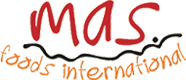 A red and orange logo for the mas international convention.